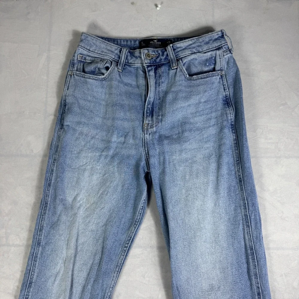 Vintage Hollister Womens Mom Jeans Blue Stretch Denim Raw Hem Ultra High-Rise 7L